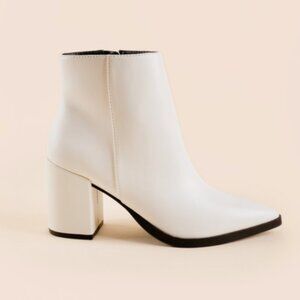 White High Heel Ankle Booties